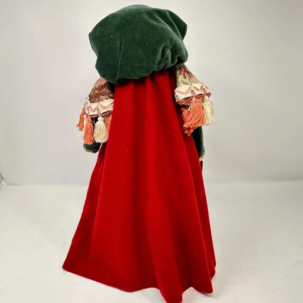 Vintage RR Roman Father Christmas Santa Claus Tree Topper Velvet Robe 15